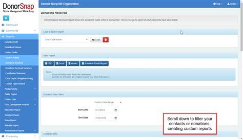Donorsnap - Tips for simple reports: Leave the Query Builder tab blank to select all records. Add filters in the Review tab to narrow your results like you would in any other DonorSnap grid. Sort your results by clicking on the column title. Learn more: DataMiner Platinum Beginner training.