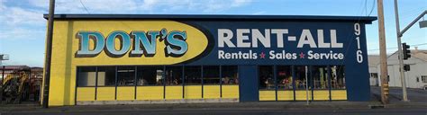 Don’s Rent-All in Eureka CA - equipment rentals, container rentals, sales and service, conveniently located at Broadway and Washington in Eureka, serving the North Coast Top Local: (707) 442-4575. 