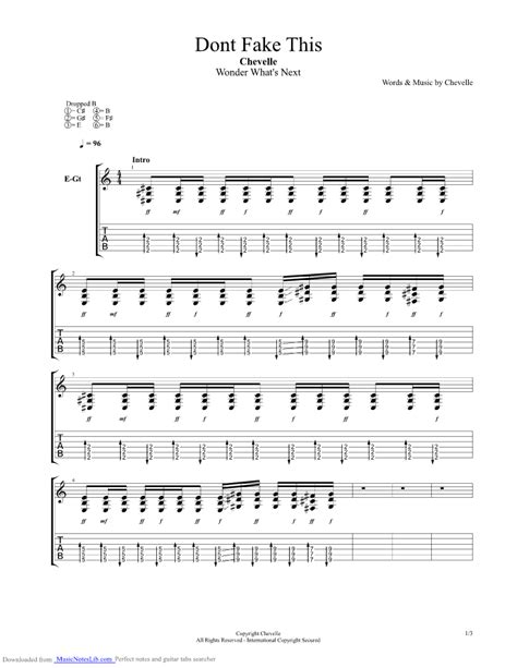 Dont Fake This Bass Tab by Chevelle Songsterr Tabs with Rhythm