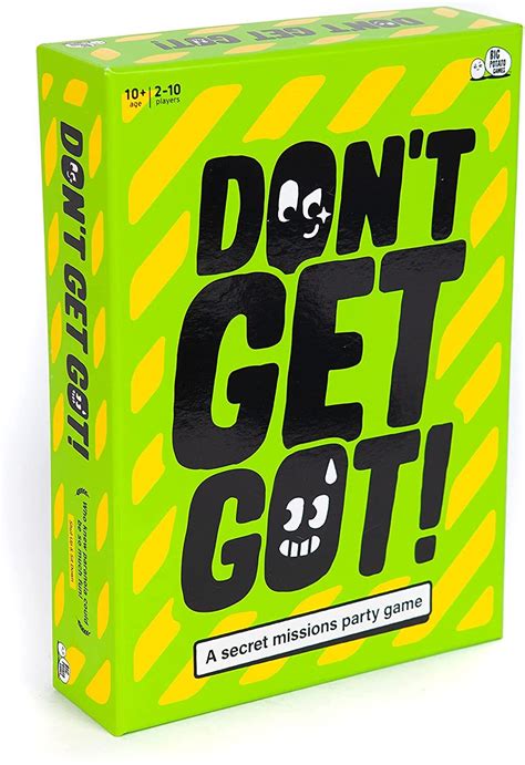 Dont get got. Nov 25, 2019 · Don’t Get Got, A Party Game About Completing Secret Missions And Not Getting Caught. Visit the Big Potato Store. 4.6 1,613 ratings. | Search this page. Currently unavailable. We don't know when or if this item will be back in stock. Six Secret Missions: In This Party Game, Each Player Starts With Six Missions To Complete. 