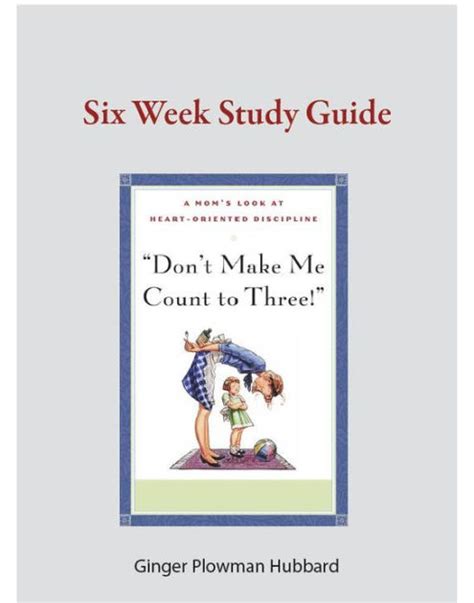 Dont make me count to three six week study guide. - Festschrift für erich fechner zum 70. [siebzigsten] geburtstag.