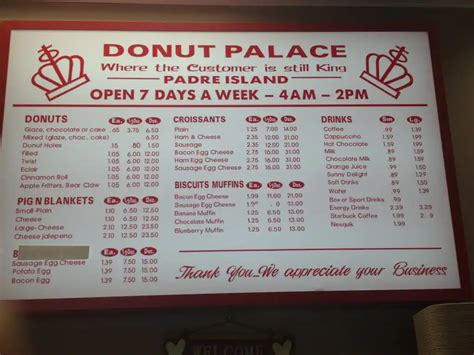 Donut Palace Menu Prices (2024) - PriceListo