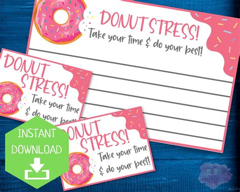Donut Stress Do Your Best Testing Motivation Notes to Students Note of