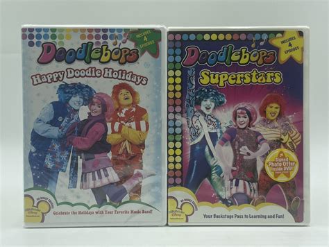 Doodlebops 2 DVD Lot Happy Doodle Holiday & Superstars *Brand …