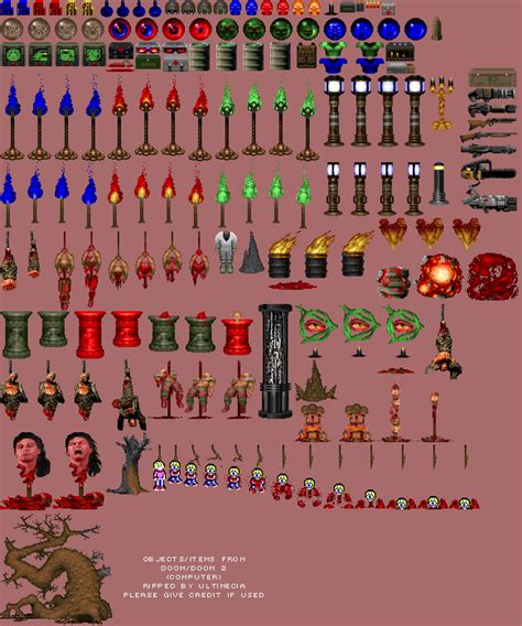 Doom II level object sprite sheet r/Doom
