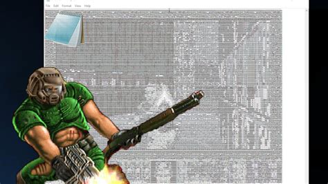 Doom is out now for Windows Notepad sort of Rock Paper Shotgun