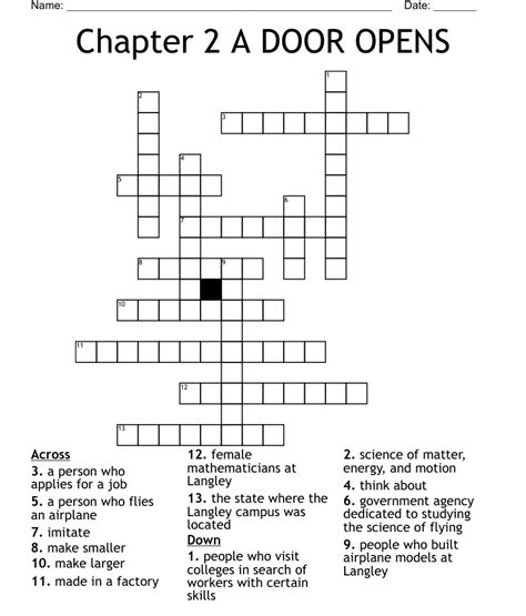Answers for the door's open. crossword clue, 4 letters. Search for crossword clues found in the Daily Celebrity, NY Times, Daily Mirror, Telegraph and major publications. Find clues for the door's open. or most any crossword answer or clues for crossword answers. . 