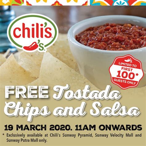 In addition to FREE Chips & Salsa (or a Non-Alcoholic Beverage)*, you get: Personalized Rewards just for you – free kids meals, free delivery, free appetizers, free desserts …. Doordash chili's free chips and salsa code