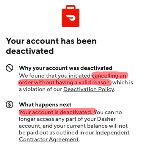 Doordash deactivated my account with money in it. 19 Apr, 2024. Daniel Cohen. 5 min. 3598. When DoorDash Wrongful Deactivation Causes You Harm, Know What To Do Next. If DoorDash wrongfully denies your application or … 