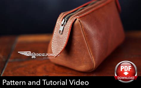 Dopp Kit Pattern Toiletry Bag Pattern Leather DIY Pdf Download