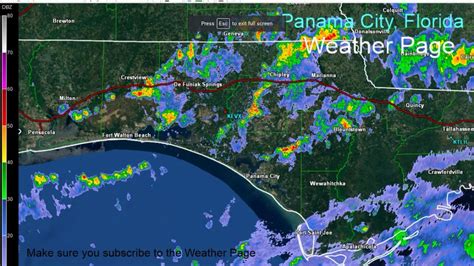 Latest weather radar map with temperature, wind chill, heat index, dew point, humidity and wind speed for Panama City, Florida.