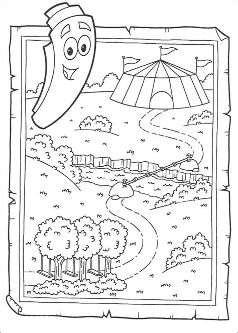 Dora The Explorer Map Coloring Pages