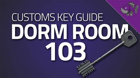 Dorm room 103 key. Dorm room 103 Key. Unlocks dorm room 103 in the three story dorms on Customs. Dorm room 103 Key (103 Key) 是逃离塔科夫中的 钥匙 。. 