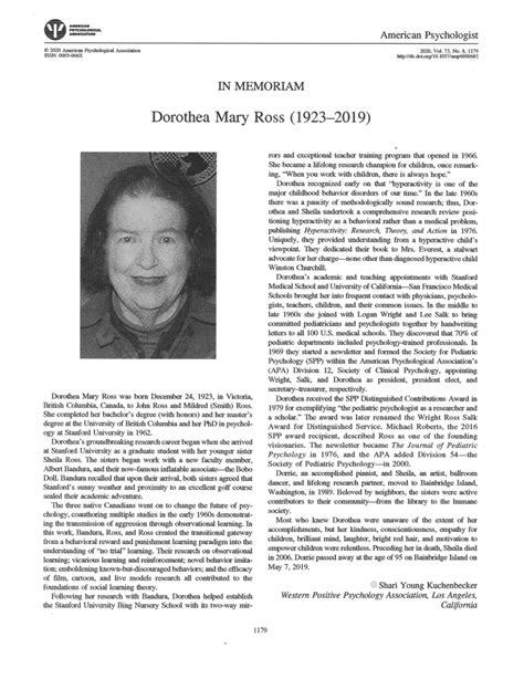 Dorothea M. Ross - Wikipedia