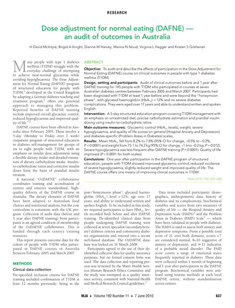 Dose adjustment for normal eating (DAFNE) - an audit of