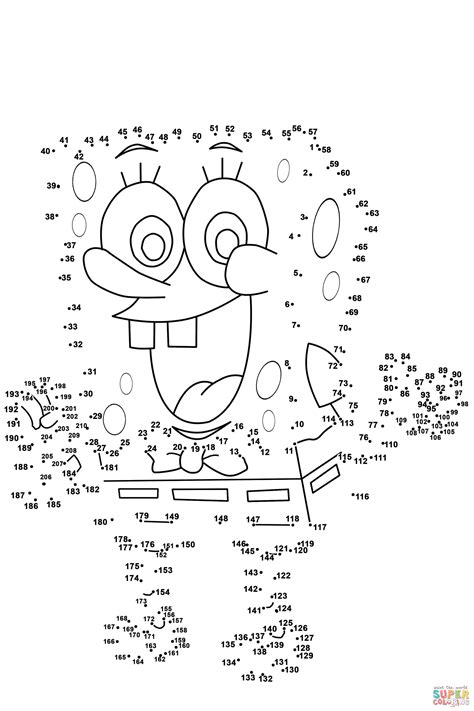 Dot To Dot Spongebob dot to dot Free Printable Coloring Pages
