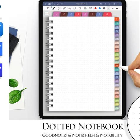 Dotted Goodnotes Notebook Template Digital Paper Etsy Notebook