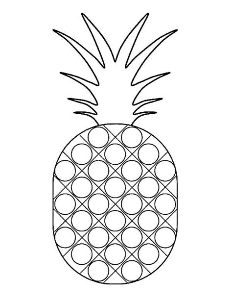 Dotted Pattern Pineapple Coloring Page Download & Print Online