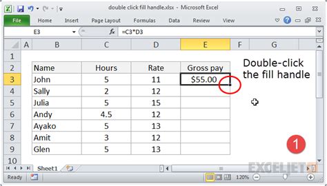 Double Click the Fill Handle to Copy Formulas in Excel