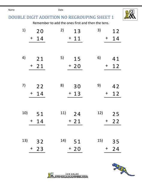 Double Digit Addition Without Regrouping Math Addition Double Digit Addition Teaching Math