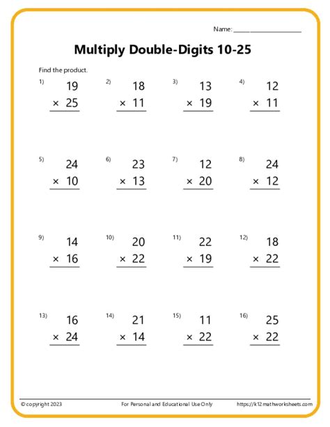 Double Digit By Double Digit Multiplication Worksheets Maste