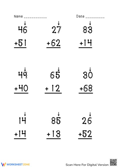 Double Digit Touch Math Worksheets Touch Math Double Digit Addition