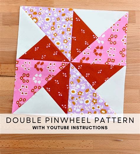 Double Pinwheel Quilt Block Pattern With Video Tutorial Learn to Quilt