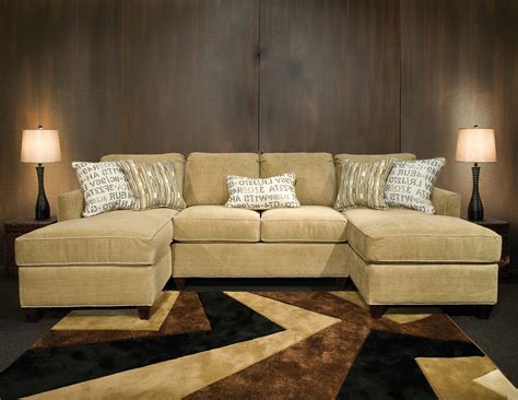 Double chaise couch. Details. There's a reason it's called Lounge. With room for two or more this sectional doubles up on a double chaise for together time in the family room or casual … 