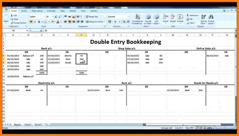 Double entry bookkeeping in excel.  To get started with basic bookkeeping ...