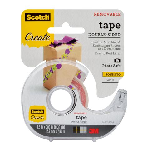 26. +8 options. From $8.99. WOD Tape Double Sided Tissue Craft Adhesive Tape 3/8 in. x 55 yd. Gift Wrap. 20. $ 1000. Taihexin 6 Packs Double Sided Tape for Crafts, 236*0.24 inch Scrapbook Runner Tape Roller, Permanent Adhesive Dots Tape Dispenser Runner for Crafts and Arts Projects, Photo-Safe (blue+yellow+green) 14. $ 799. . 