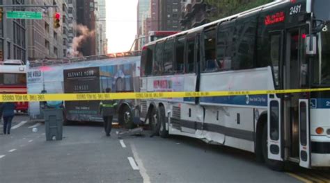 Double-decker bus collides with second bus in Manhattan; 18 taken to hospitals