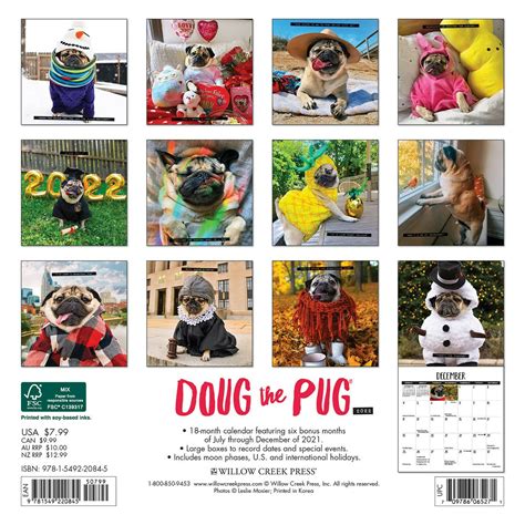 Doug The Pug Calendar 2022