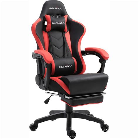 4. Dowinx Gaming Chair — Superb Back Support With a Lumbar Massager. The Dowinx gaming chair is a luxurious choice that boasts a lumbar massager. It’s a game-changer for gamers who need to sit for extended periods. The executive design and USB-powered lumbar massager offer next-level support and comfort to stay focused on …. 