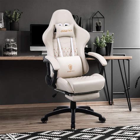 Dowinx Gaming Chair Breathable Fabric Computer Chair with Pocket Spring  Cushion, Comfortable Office Chair with Gel Pad and Storage Bag,Massage Game