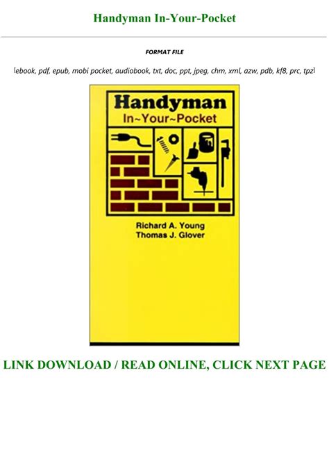 Download !PDF Handyman In-Your-Pocket TXT,PDF,EPUB