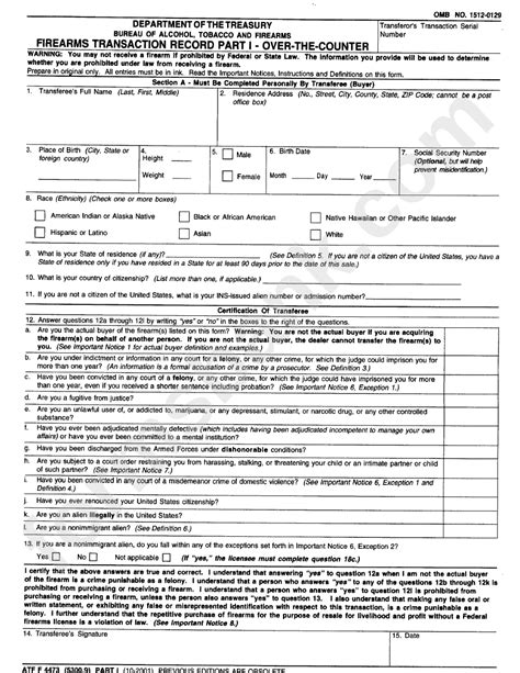 Download ATF Form 4473 for Free Page 6 FormTemplate