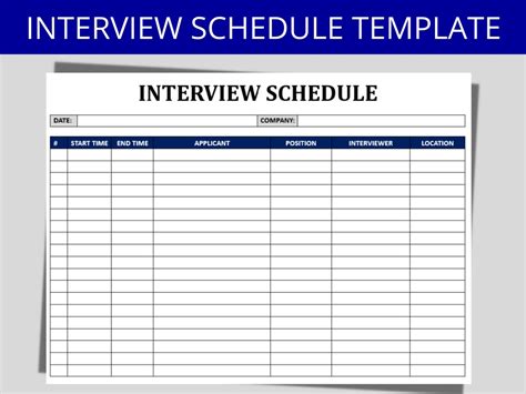 Download Blank Interview Schedule Template for Free FormTemplate