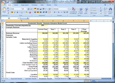 Download Business Valuation Model Excel 60