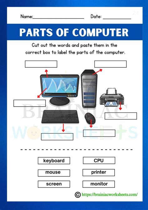 Download CBSE Class 1 Parts Of Computer Worksheet 202223 Session