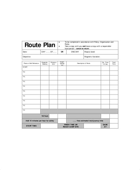 Download Daily Route Plan Template for Free FormTemplate