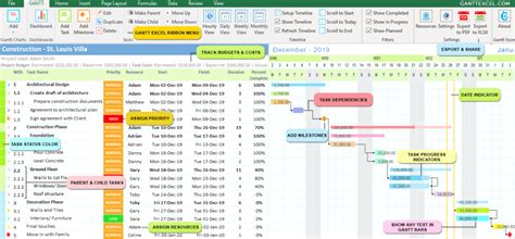Download Download One Page Project Manager Excel Template Gantt Chart