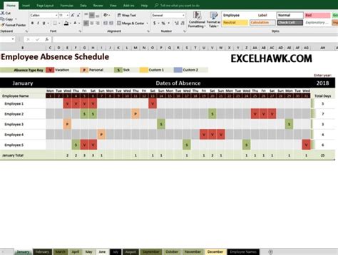 Download Employee Absence Management System Using Ms Excel Software