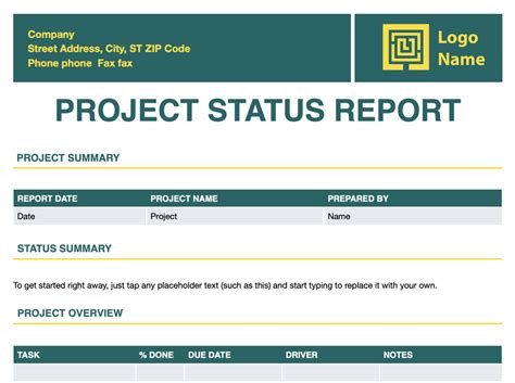 Download Executive Project Update Templates for Free FormTemplate