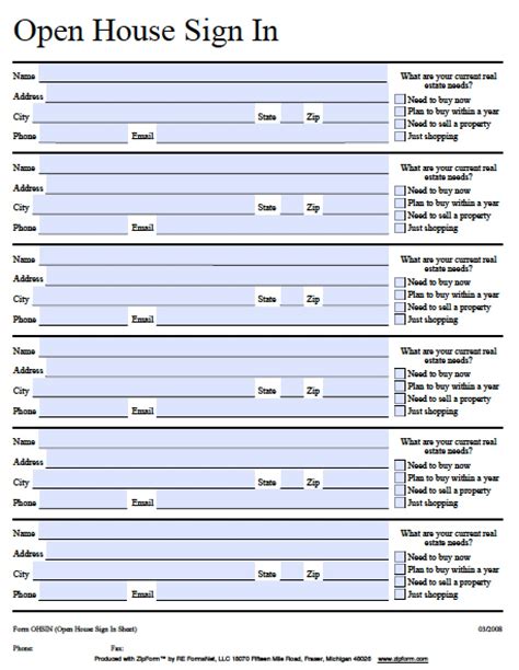 Download Fillable Open House Signin Sheet PDF Word wikiDownload