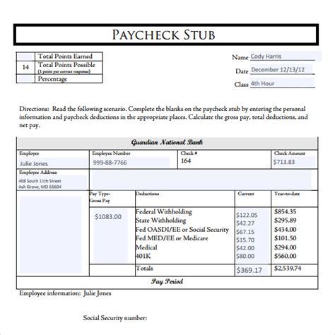 Download Free Check Stubs Template