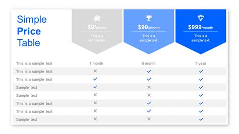 Download Free Pricing Table Template PowerPoint Design