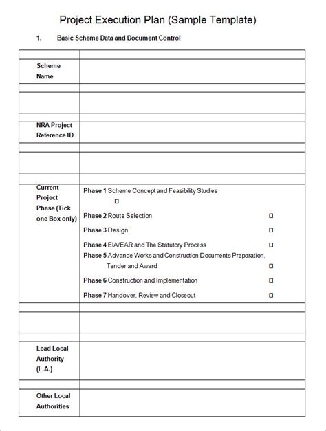 Download Free Project Execution Plan Template for Free Page 2
