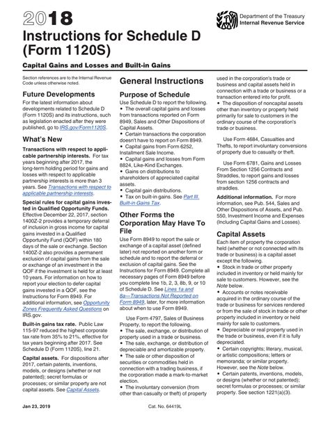 Download Instructions for IRS Form 1120 Schedule D Capital Gains and