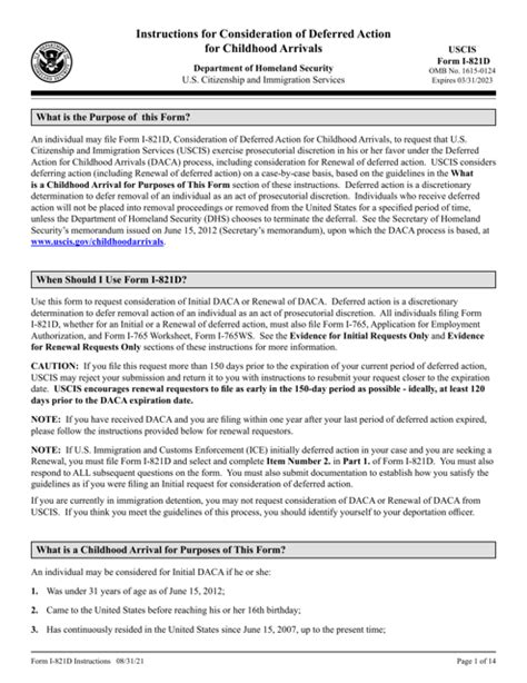 Download Instructions for USCIS Form I821D Consideration of Deferred