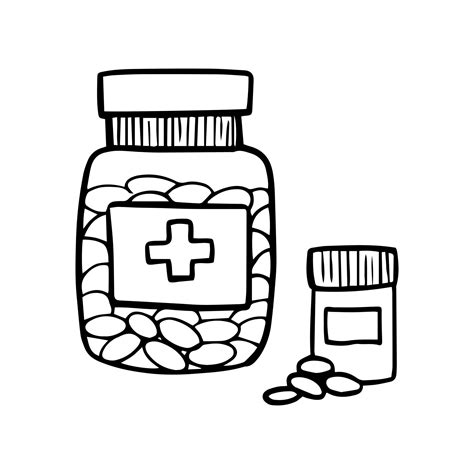 Download Medical Clipart Bottle - Medicine Black And White ...